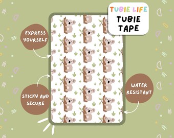 TUBIE TAPE Tubie Life Koala-Schlauchband für Ernährungssonden und andere Schläuche, komplettes Blatt