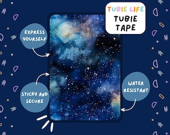 TUBIE TAPE Tubie Life blue galaxy ng tube tape for feeding tubes and other tubing Full Sheet