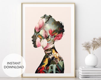Floral Forte Mulher Independente A4 arte impressão Home Decor pôster cotação Escritório Floral Forte Mulher Independente A4 arte impressão Home Decor pôster cotação Escritório