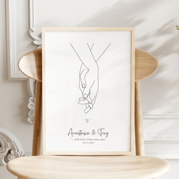 Holding hands line art. Personalized gift. Line drawing print. Couple hands print. Home decor. Wall art. Anniversary Wedding art Printable