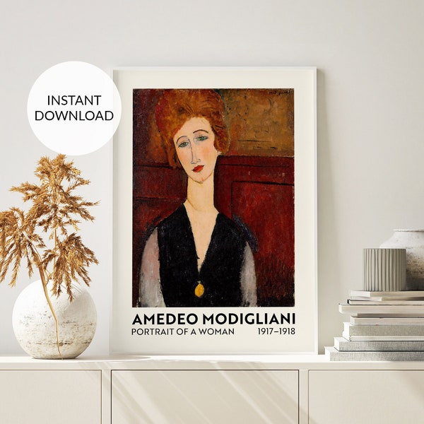 Amedeo Modigliani print. Exhibition Poster. Italian poster. Vintage art print. Vintage poster. Modigliani art. Italian paiter. Printable art