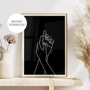 Holding hands line art print. Line sketch. PRINTABLE art. Line drawing poster. Hands line art. Minimalist wall art. Home decor. Couple hands