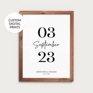 Custom love Personalized Wedding date print Valentine&#39;s day gift anniversary Engagement date Married Engagement gift Couple Printable art