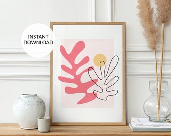 Abstract Pink Danish Pastel Print: Trendy Dorm Decor (Digital Download)