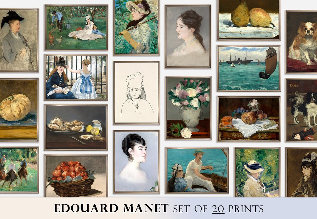 Edouard Manet Set of 20 Prints, Eclectic Wall Art Bundle, Vintage ...