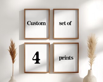 Custom Gallery Wall Art Prints: Set of 4, Modern Decor (Digital Download)