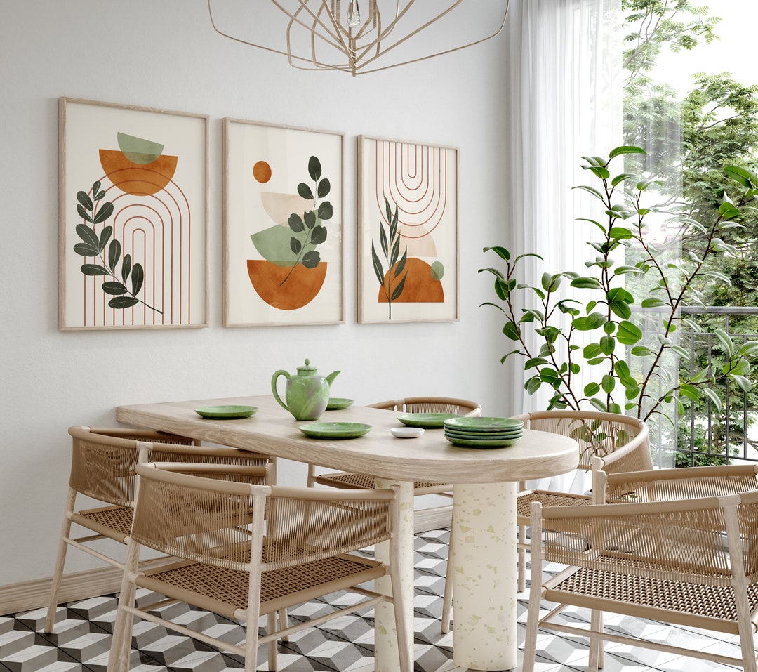 Set of 3, Botanical Wall Art Set. Boho Print Set. Trio Botanical Prints ...