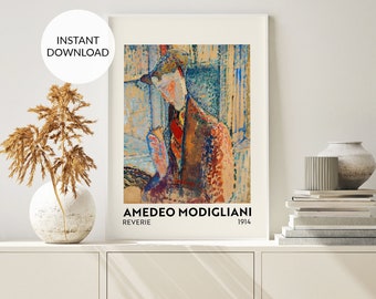 Amedeo Modigliani print. Exhibition Poster. Vintage poster. Italian art. Vintage art print. Modigliani art. Italian paiter. Printable art