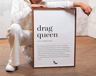 Drag Queen Definition Art Print: Queer Pride Decor (Digital Download)