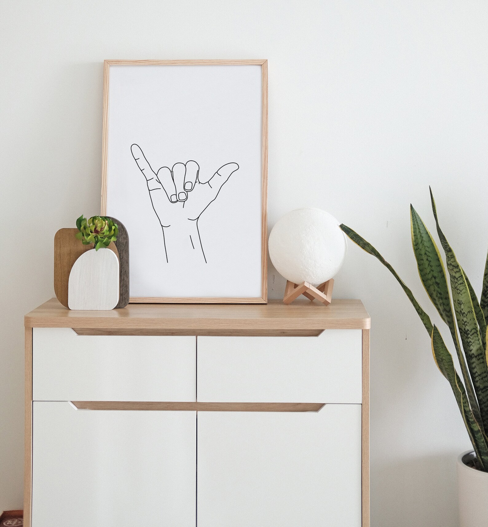 Shaka Hand Line Drawing Print Shaka Sign Hands Line Art Etsy