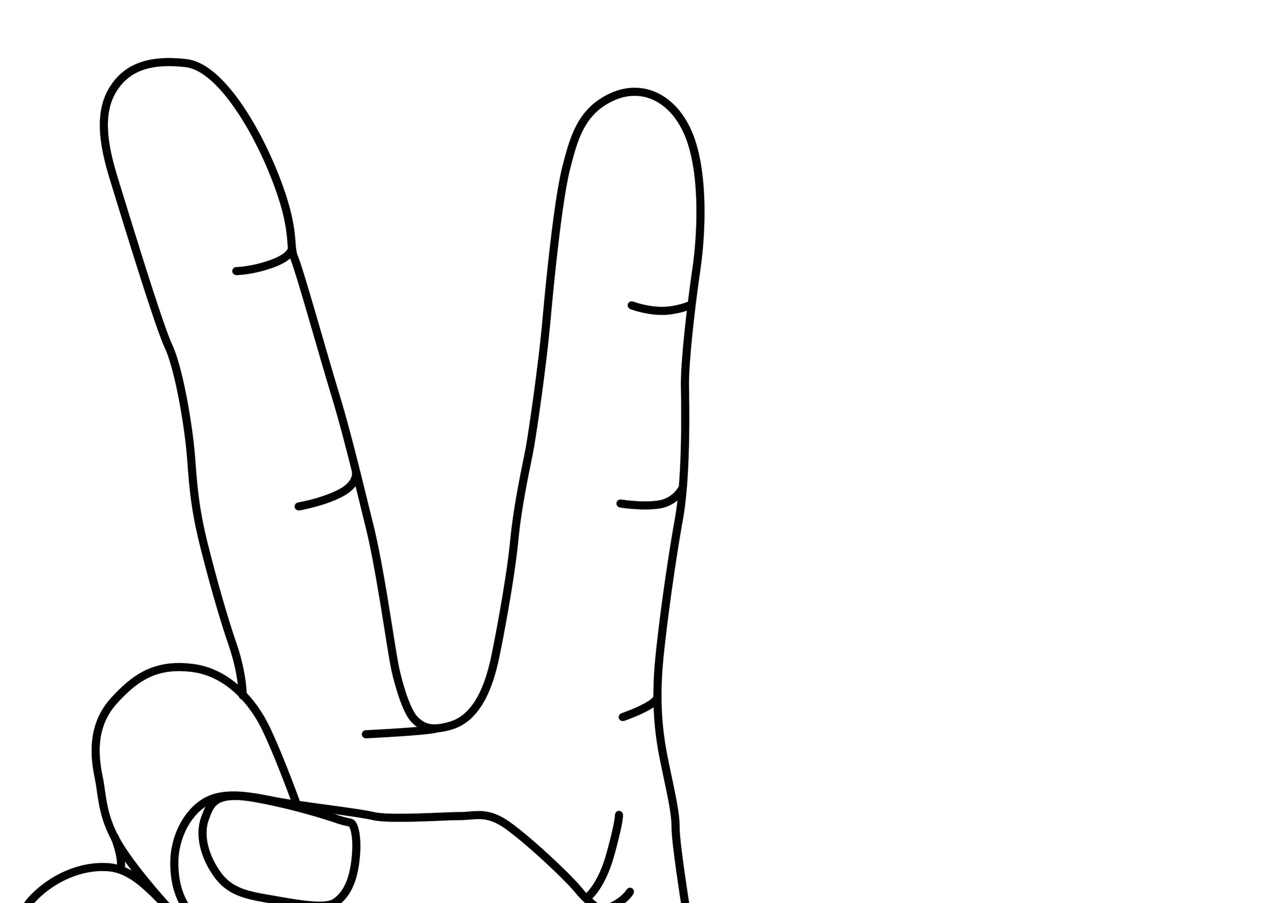 Peace Handzeichen Linie Kunst Hand Geste Kunst Hand Etsy