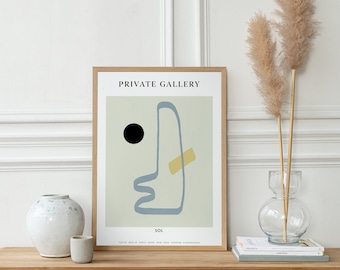 Abstract shapes gallery poster, Fine Art print, Mid century modern, wall art, Modern home decor, Minimalist print, Contemporary Printable