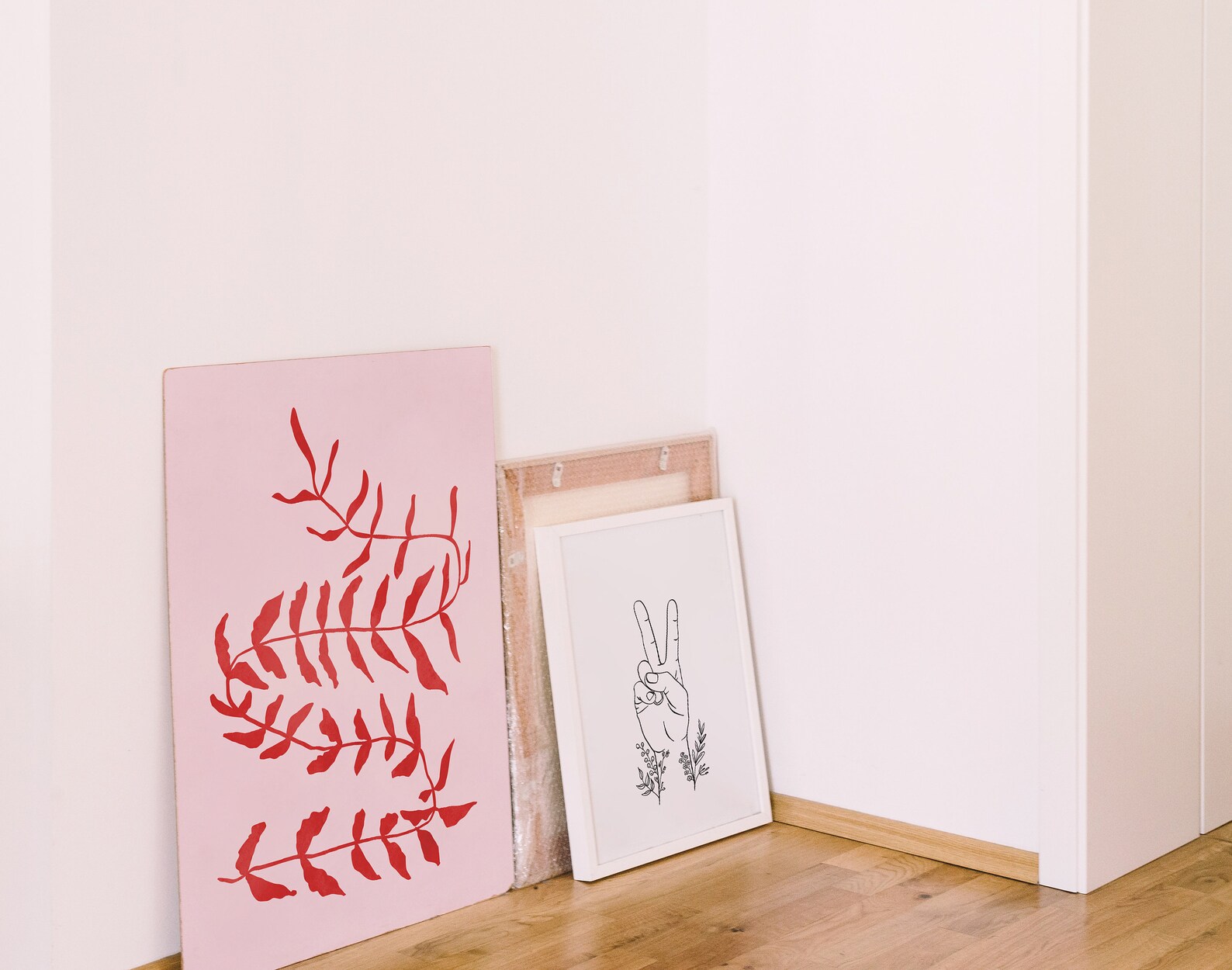 Pink and Red Wall Art Mid Century Modern Abstract Poster Etsy