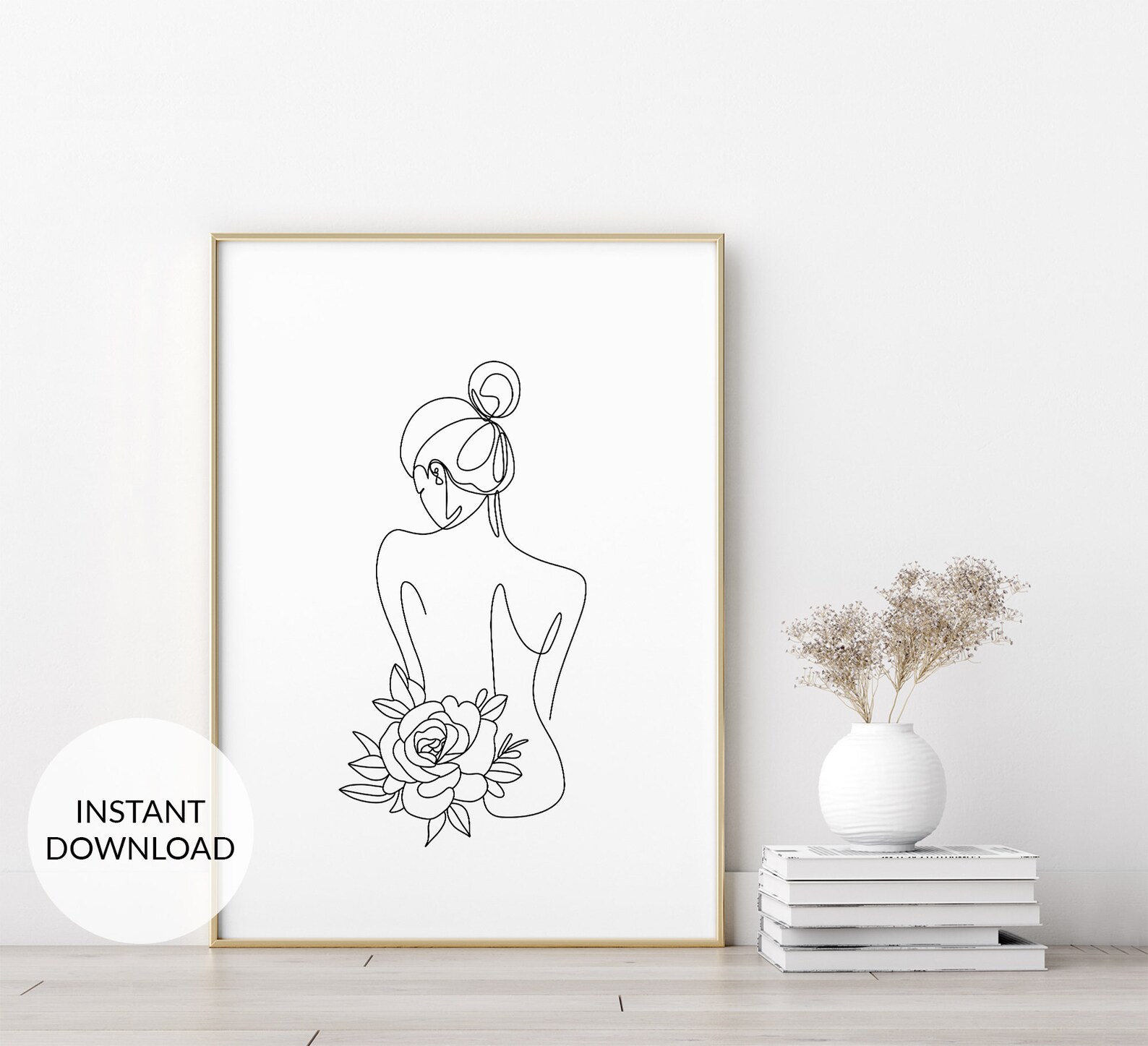 Female Body Line Art. Woman Line Art. Line Drawing Print. Etsy