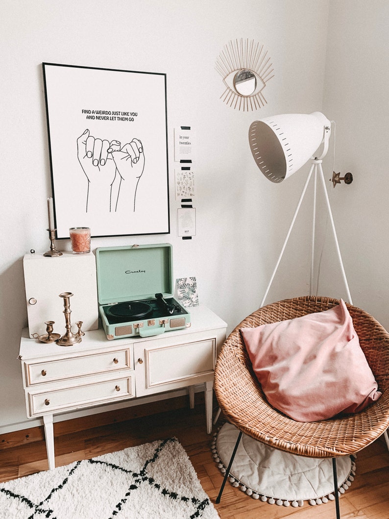 Pinky Promise Line Art Holding Hands Print Best Friend Art Etsy