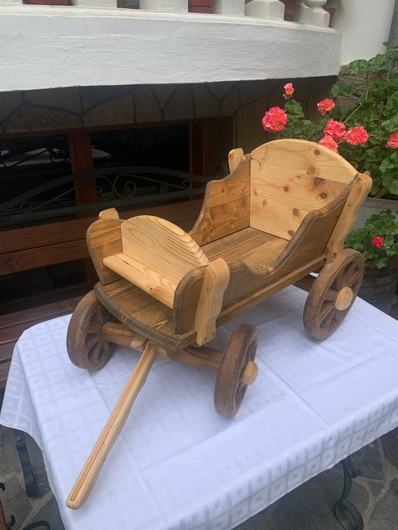 Handgemaakte trekwagen houten wagen handgemaakte - Nederland