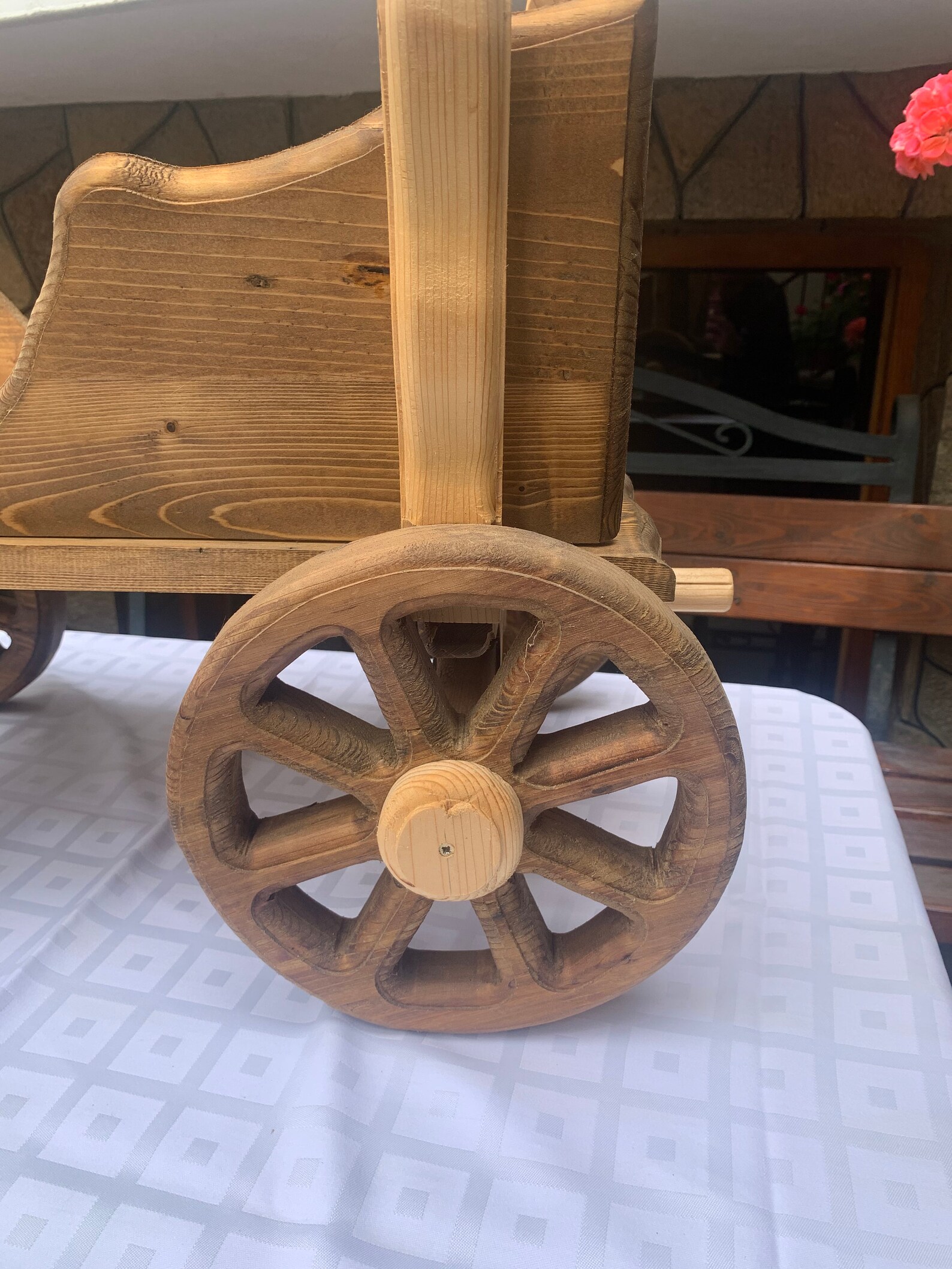 Handmade Wooden Pull Along Cart, Wooden Wagon, Handcrafted Wood ...