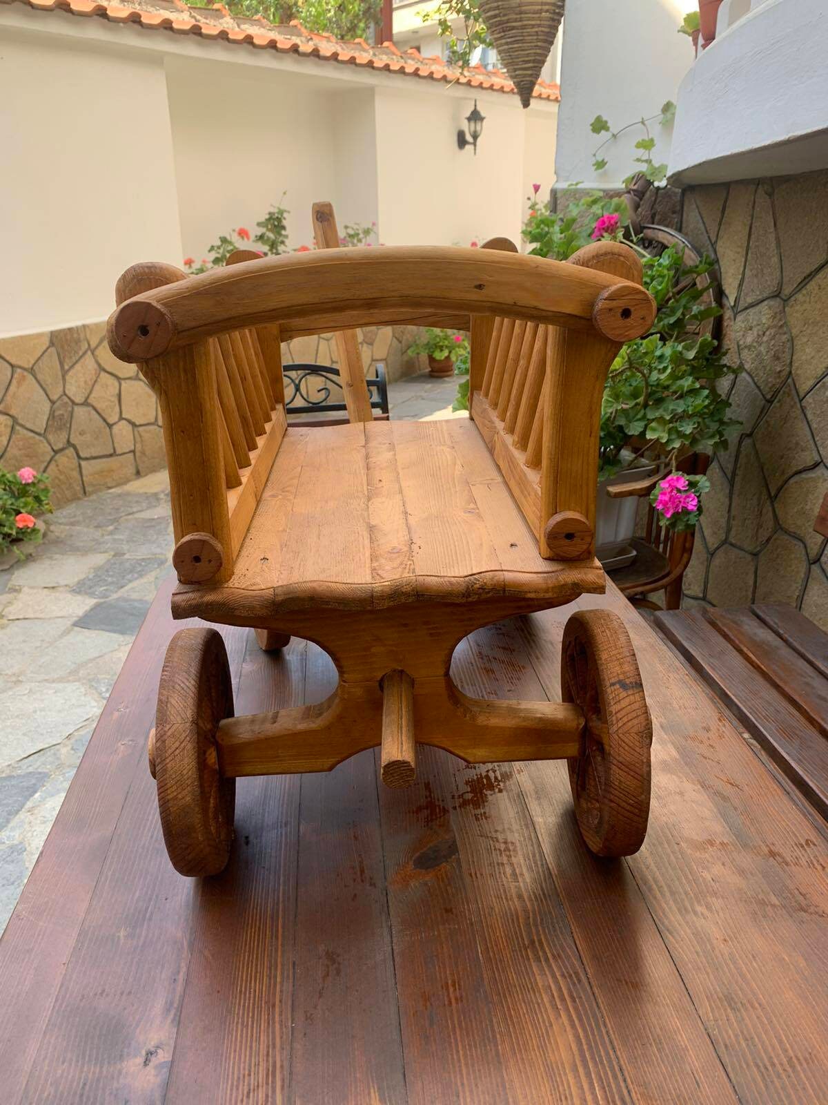 Handmade Wooden Pull Along Cart Wooden Wagon Handcrafted Etsy