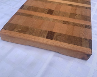 Large Handmade Cutting Board , Oak Beech Cutting Board , Butcher Block , Chopping Block , Chop Board