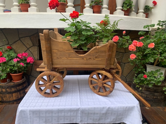 Handgemaakte houten trekwagen houten wagen handgemaakte Etsy België