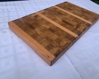 Large Handmade Cutting Board , Oak Beech Cutting Board , Butcher Block , Chopping Block , Chop Board