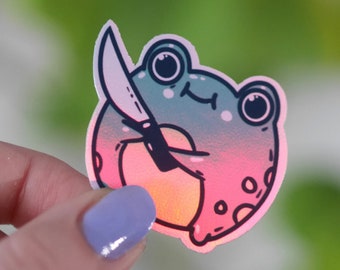 Knife Frog - Holografische stickers - Set van 3