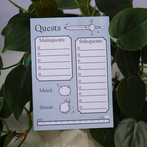 Questlist To-do Block, Notepad