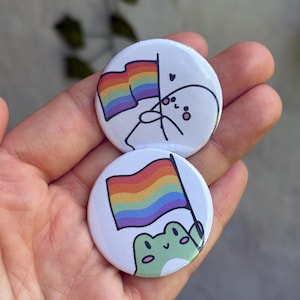 Pridegeist/Frosch- Kühlschrankmagnet/ Button