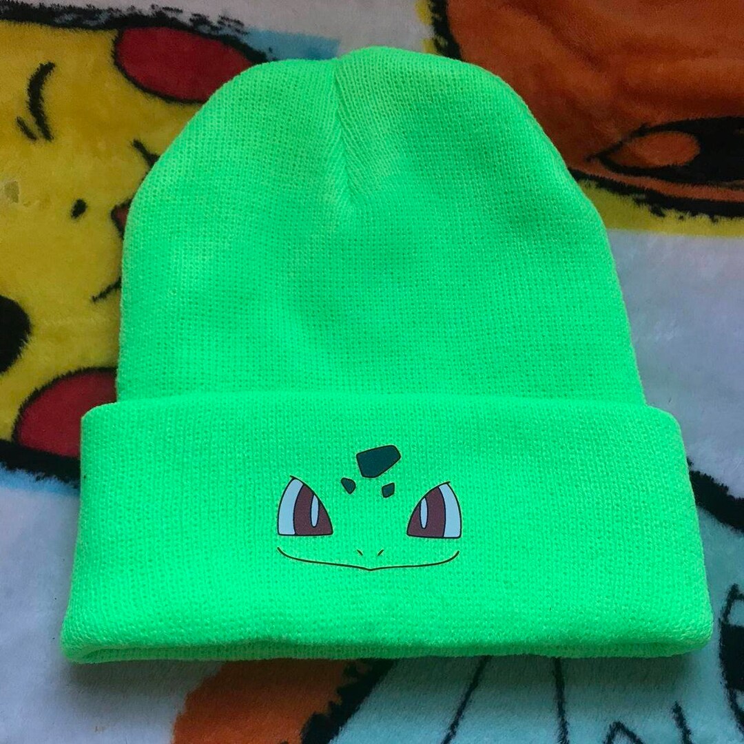 Bulbasaur Neon Green Beanie Hat Pokemon Etsy