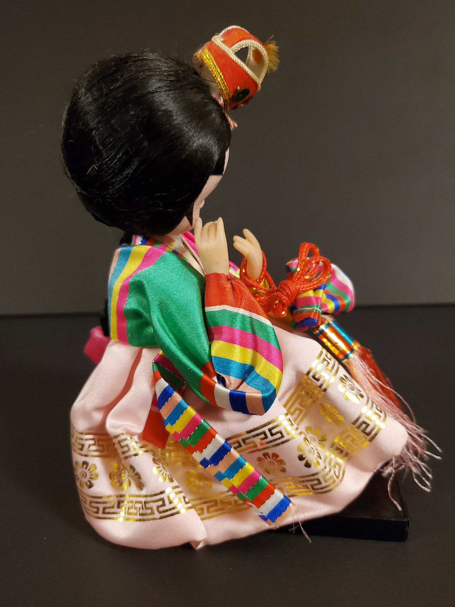 Vintage Korean Asian Doll Sitting Wearing Traditional Hanbok Etsy