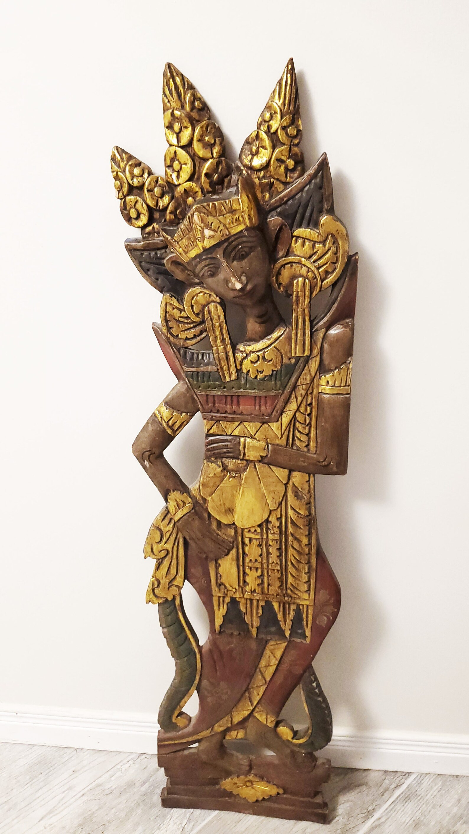 Handmade Bali Goddess Carved Wood Bali Wall Sculpture Art Etsy