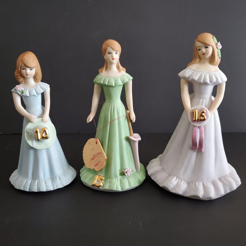 Enesco Growing Up Birthday Girls Ceramic Figurines Lot of 16 Etsy