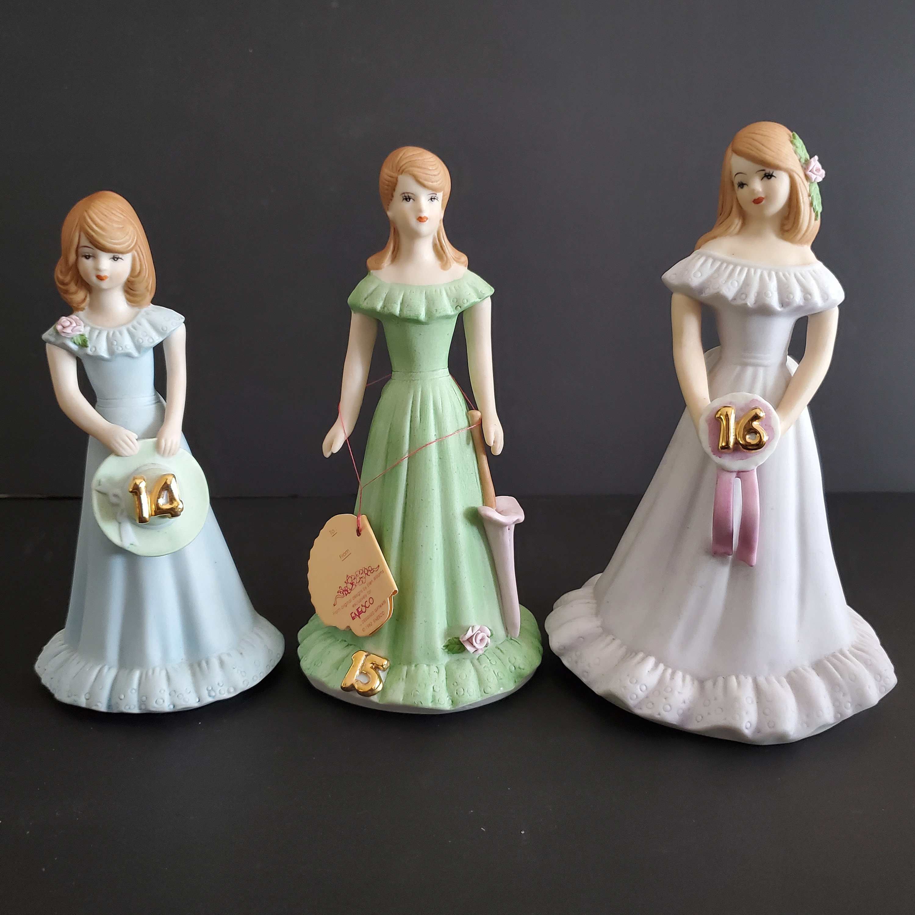 Enesco Growing Up Birthday Girls Ceramic Figurines Lot of 16 Etsy