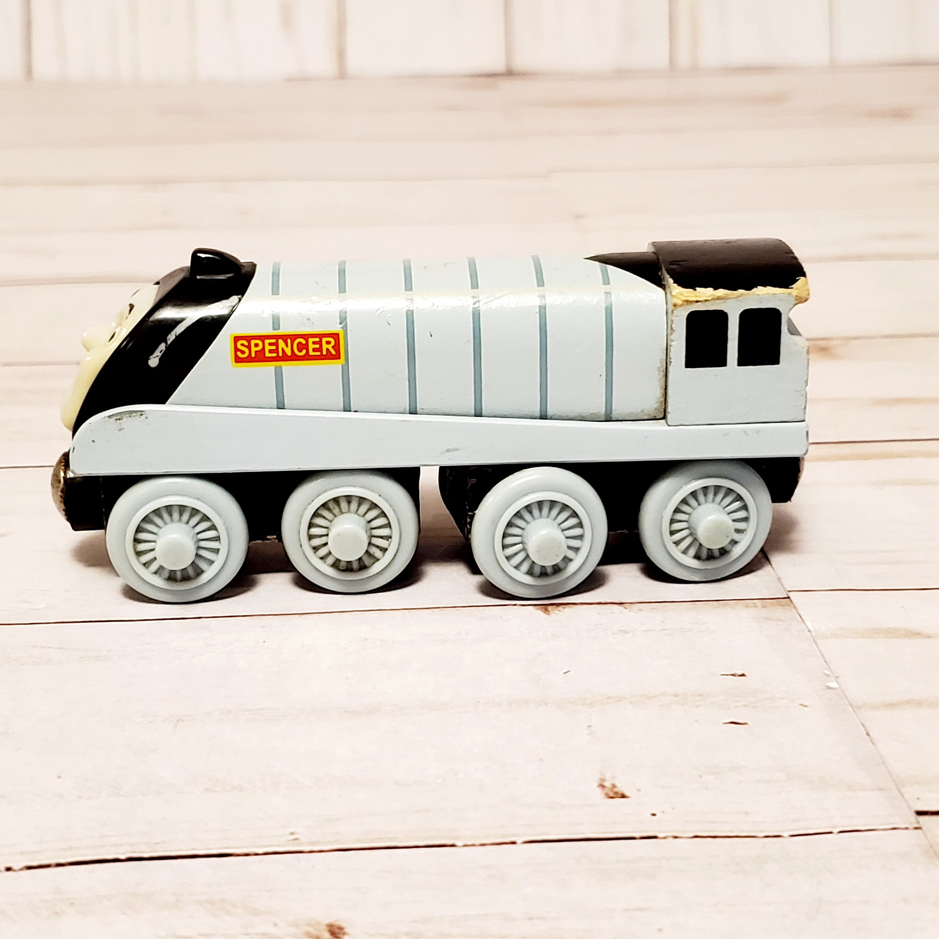 2000s Wooden Railway Spencer Engine Car 