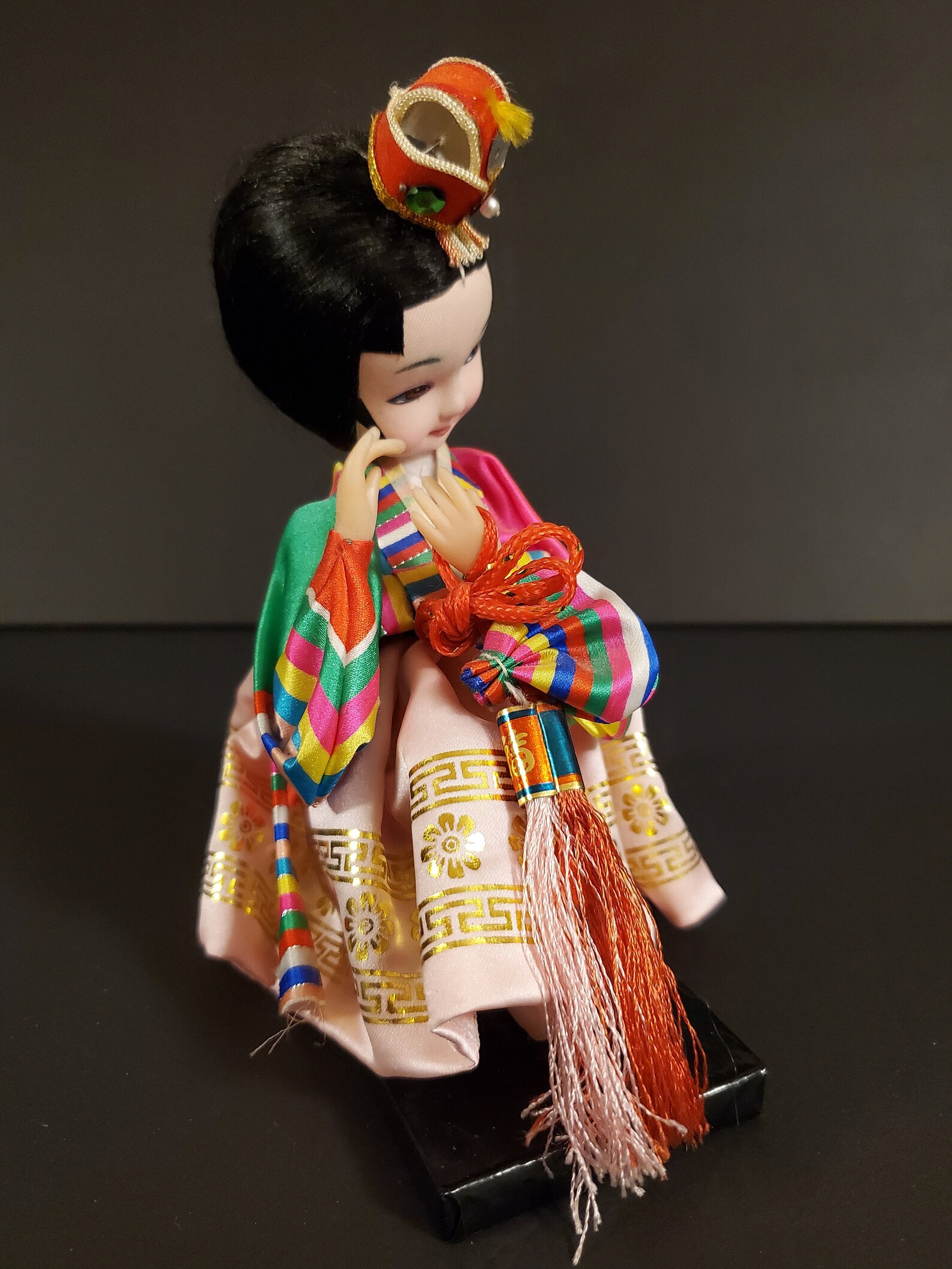 Vintage Korean Asian Doll Sitting Wearing Traditional Hanbok Etsy