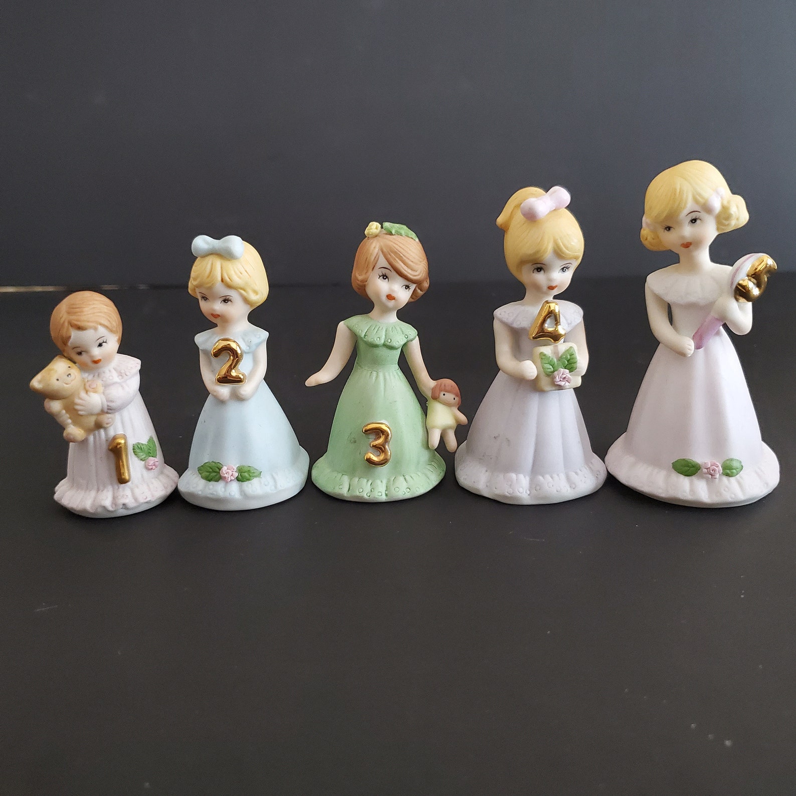 Enesco Growing Up Birthday Girls Ceramic Figurines Lot of 16 Etsy