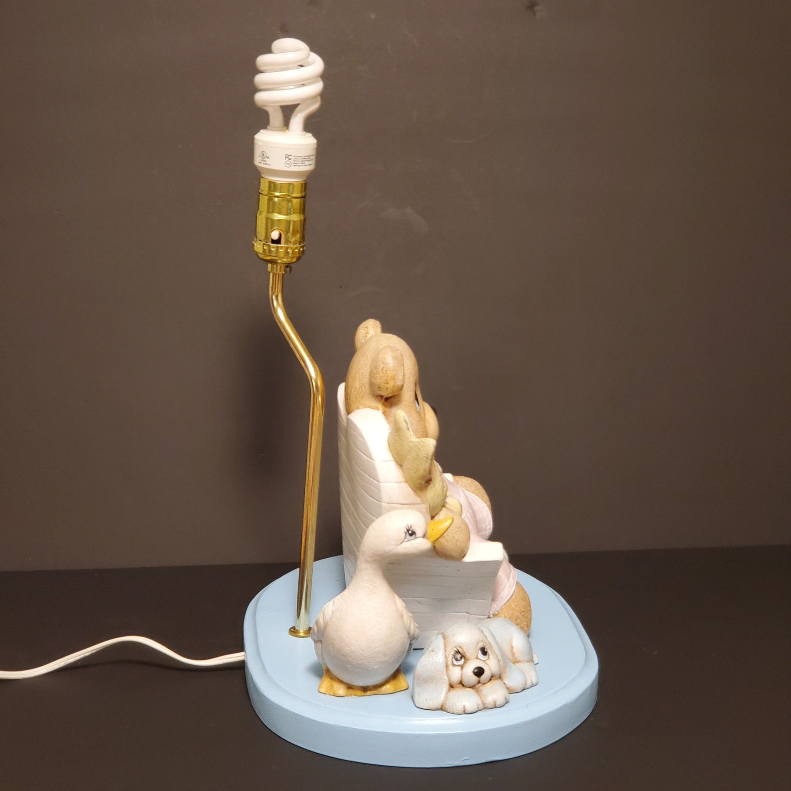 Vintage 1950s 60s Nursery Table Lamp Ceramic Teddy Bear & Etsy