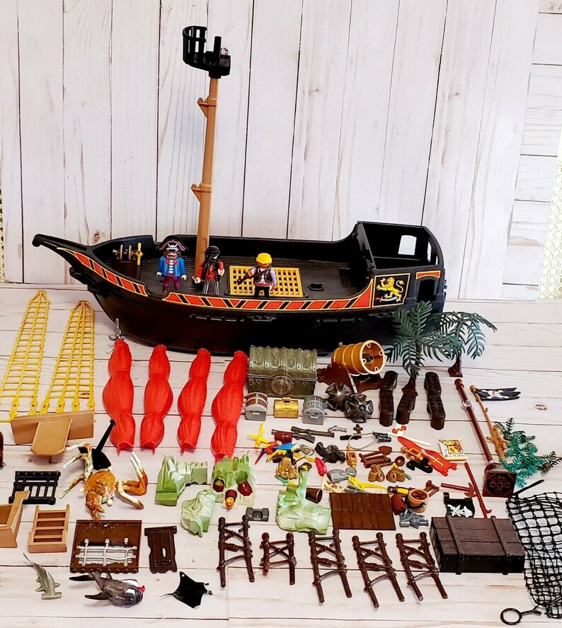 Vintage Playmobil 5736 Blackbeards Pirate Ship and Etsy