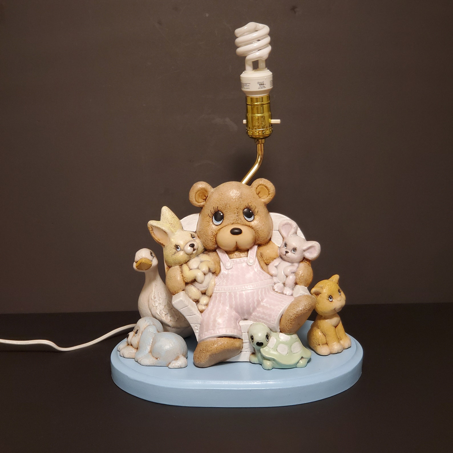 Vintage 1950s 60s Nursery Table Lamp Ceramic Teddy Bear & Etsy