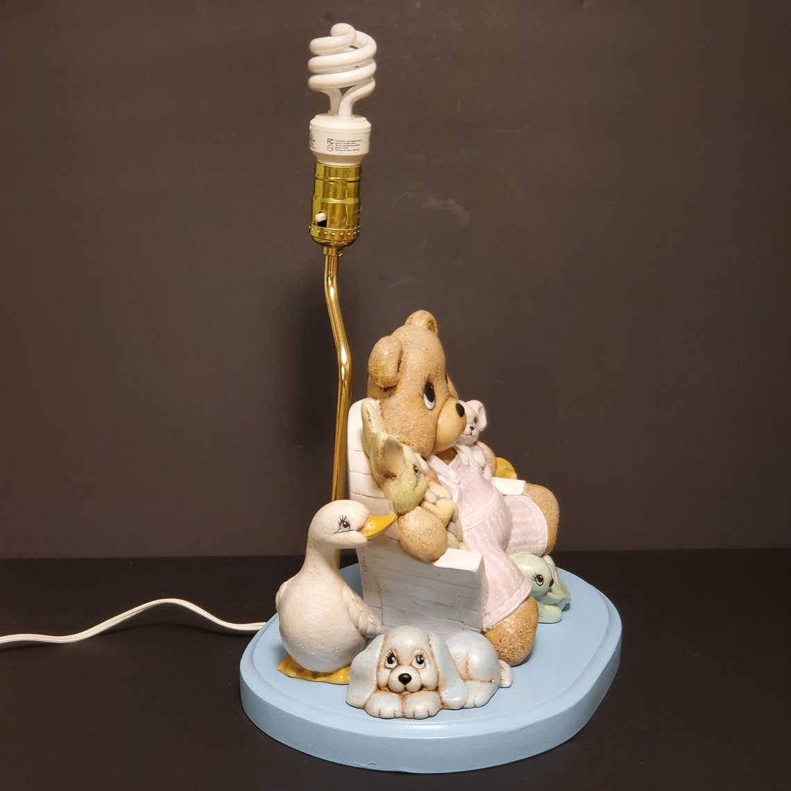 Vintage 1950s 60s Nursery Table Lamp Ceramic Teddy Bear & Etsy
