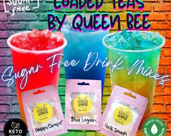 10 Loaded Tea Kits To Go. 35-240 mg caffeine. Choose your caffeine level. Energy on the go. Boosted Tea. Sweetened with stevia *New Recipes*