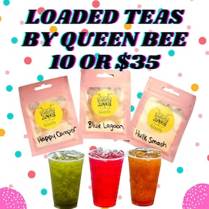10 Loaded Tea Kits To Go. 35-240 mg caffeine. Choose your caffeine level. Energy on the go. Boosted Tea. Sweetened with stevia *New Recipes*