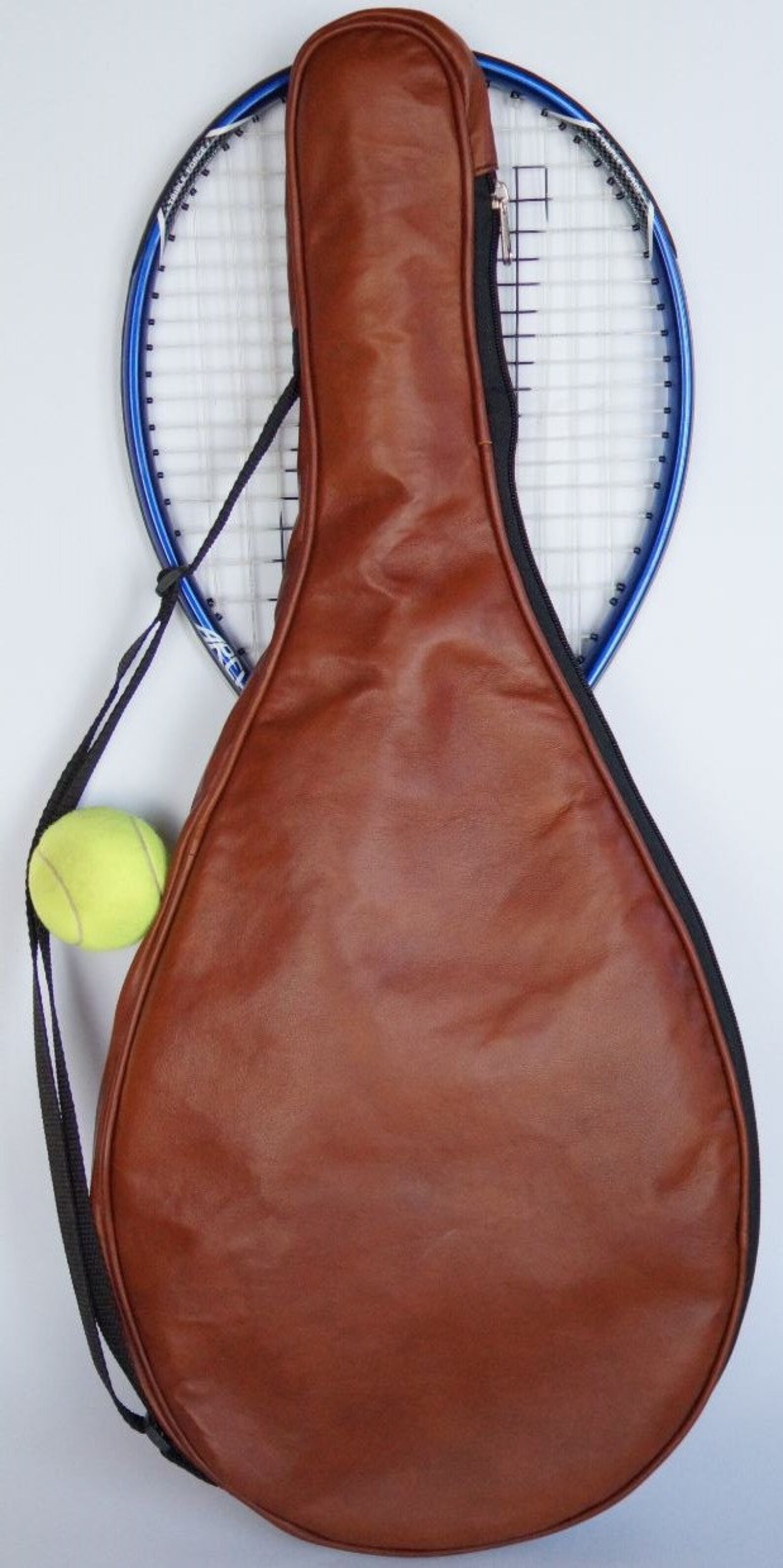 Leather Bright Brown Tennis Racket Case Etsy