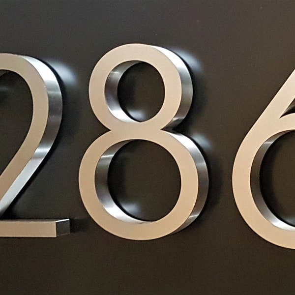 NEW large 3D house numbers 10"/25 cm 30mm depth or 12"/30cm 40mm depth brushed stainless steel