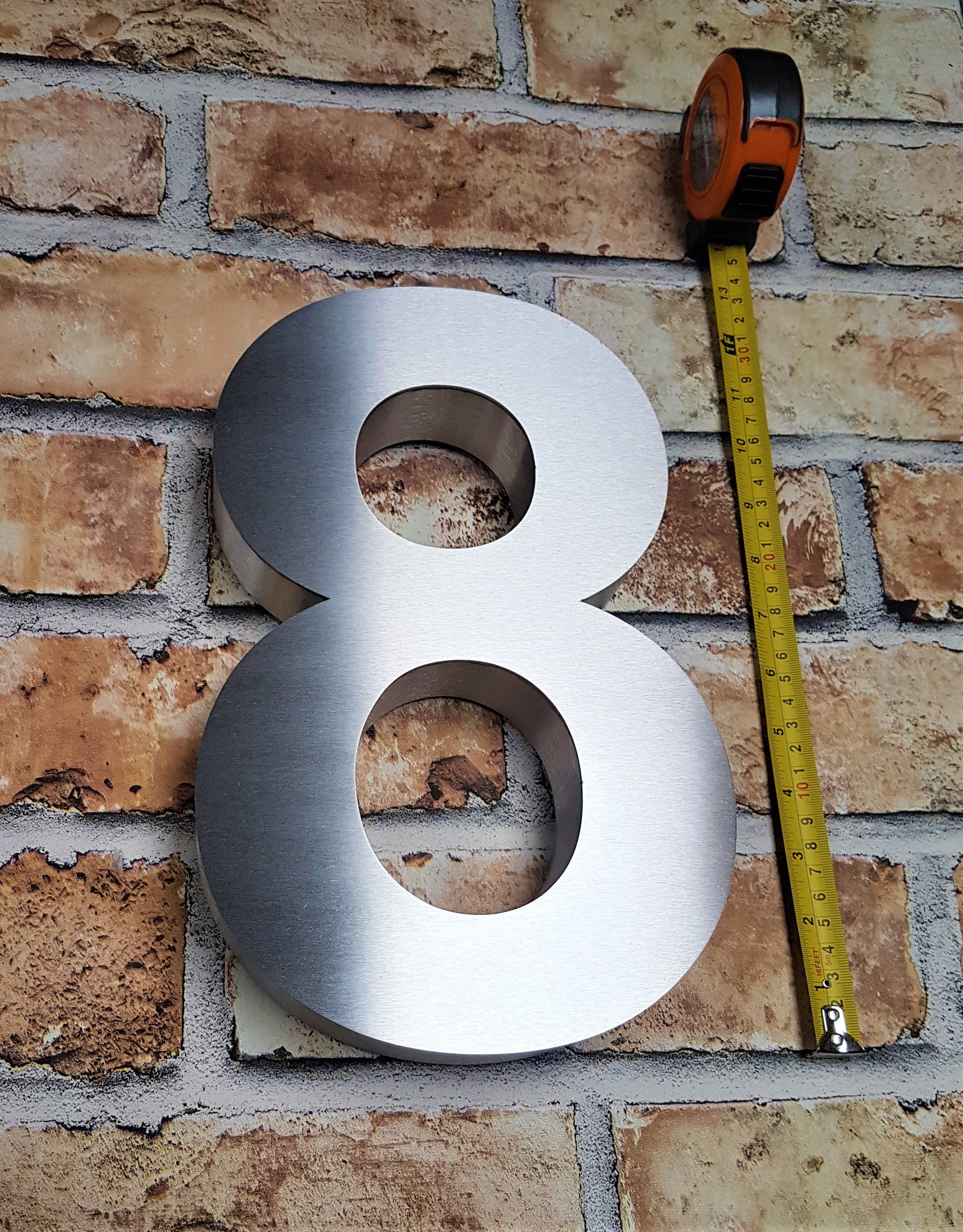 Large Brushed Stainless Steel Floating House Number (12 Inch) - Etsy