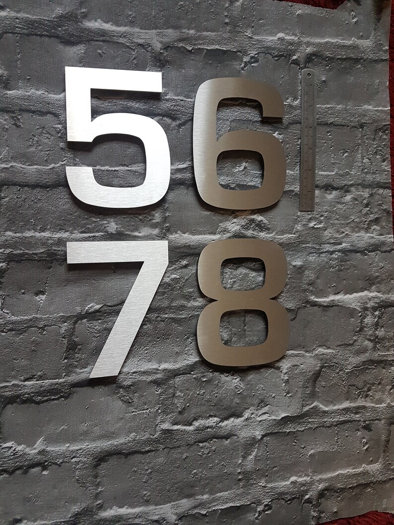 Large Solid Stainless Steel Self Adhesive House/door Numbers Etsy