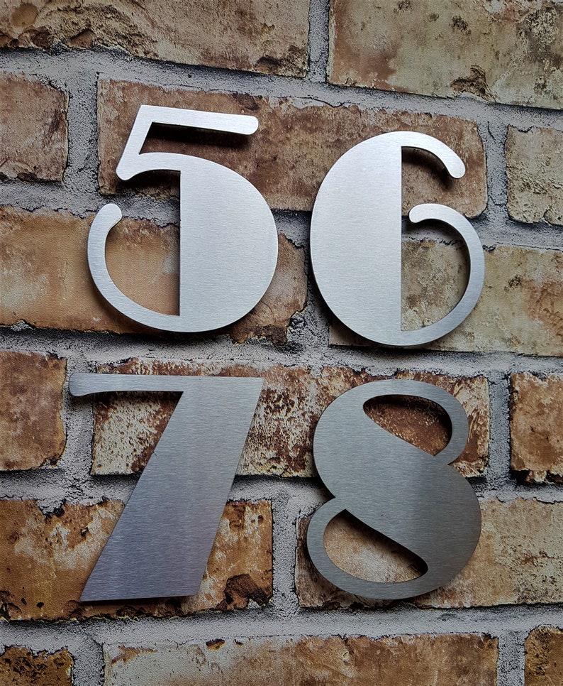 Large solid stainless steel self adhesive house/door numbers Etsy