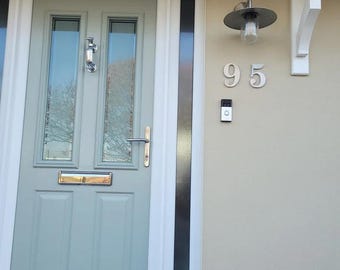 Classic Design Brushed Stainless Steel Floating House/Door Numbers (6"/15cm)