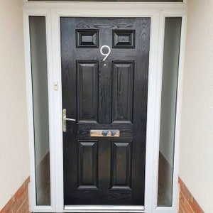 Contemporary Design Brushed Stainless Steel Stick-on House/Door Numbers (4, 6, or 8 Inch)