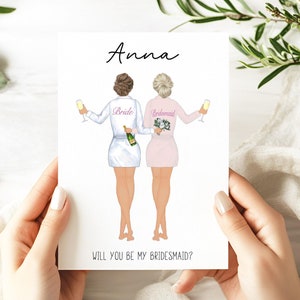 Vuoi essere la mia damigella d'onore? / Proposta di matrimonio personalizzata / Biglietti di nozze / Biglietti di proposta di matrimonio / Abiti da sposa